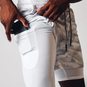Men's Tactical Camo 2-in-1 Training Shorts