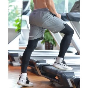 Men's 2-in-1 Long Training Shorts with Compression