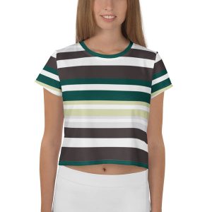 Women's Forest Striped Crop Tee