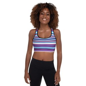 Striped Padded Sports Bra