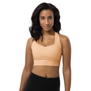 Beige Recycled Longline Sports Bra