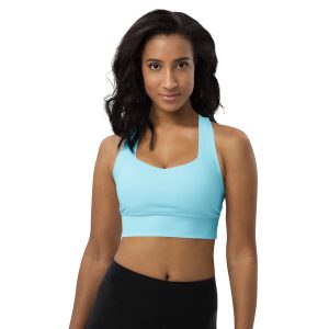 Blue Recycled Longline Sports Bra