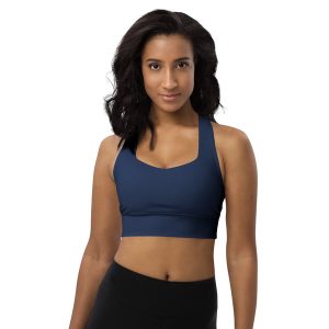 Navy Recycled Longline Sports Bra