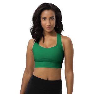 Green Recycled Longline Sports Bra