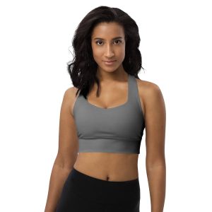 Grey Recycled Longline Sports Bra