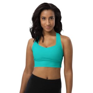 Turquoise Longline Sports Bra