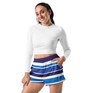 Blue Striped Unisex Athletic Shorts